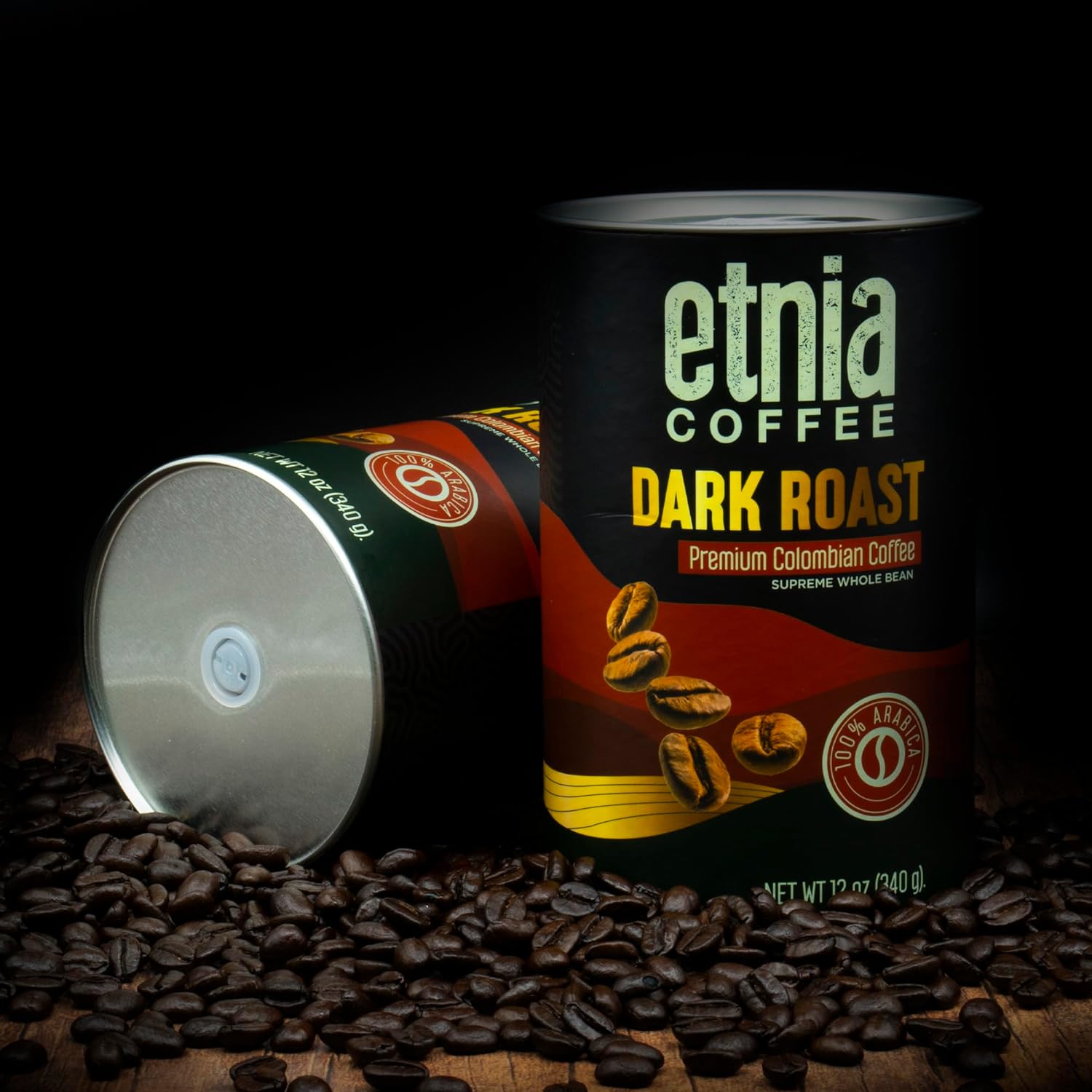 Dark Roast 12 OZ. Tube Whole Bean Coffee (2 - PACK)